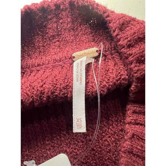 Free People Harper Knit Cardigan Sweater XS Maroon Long Sleeve Casual - Picture 10 of 12